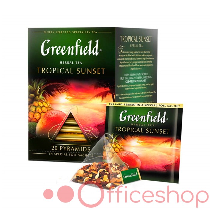 Ceai din fructe Greenfield Tropical Sunset piramide  20 buc. 1159-08